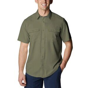 NWOT Columbia Men's XL Short Sleeve Shirt Green Polyester Outdoor UPF Button up